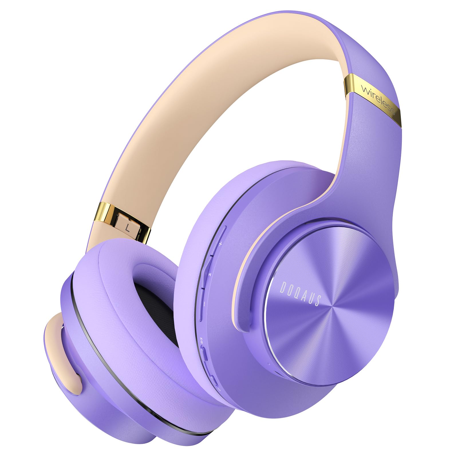 DOQAUS Bluetooth Over-Ear Kopfhörer Kabellos 90 Stunden mit Mikrofon Dunkelviolett