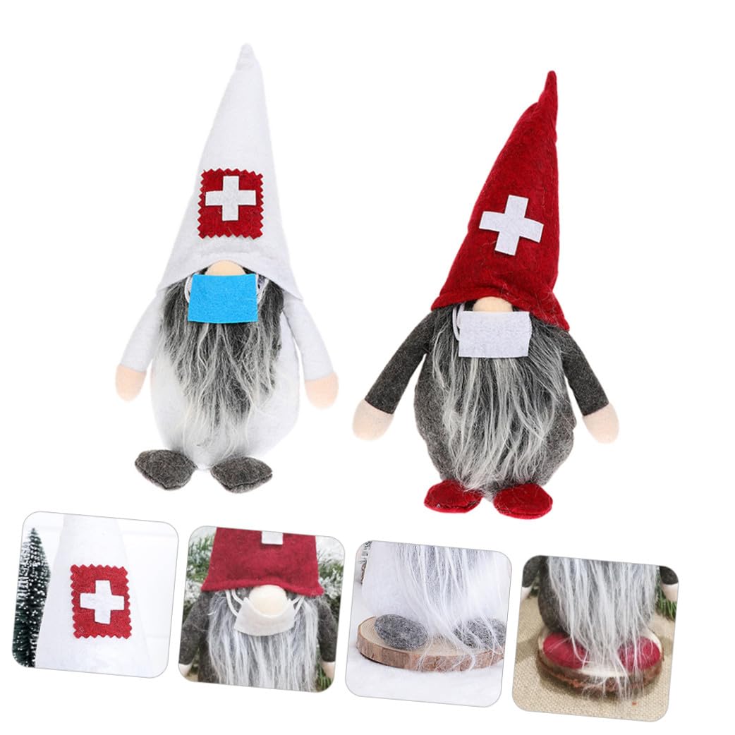 IMIKEYA 4 Stück Weihnachtsdekorationen Gnom Plüschpuppe Nordische Gnomenverzierungen Weihnachten Christbaumschmuck Skandinavischer Weihnachtsmann-tischschmuck Polyester-Material