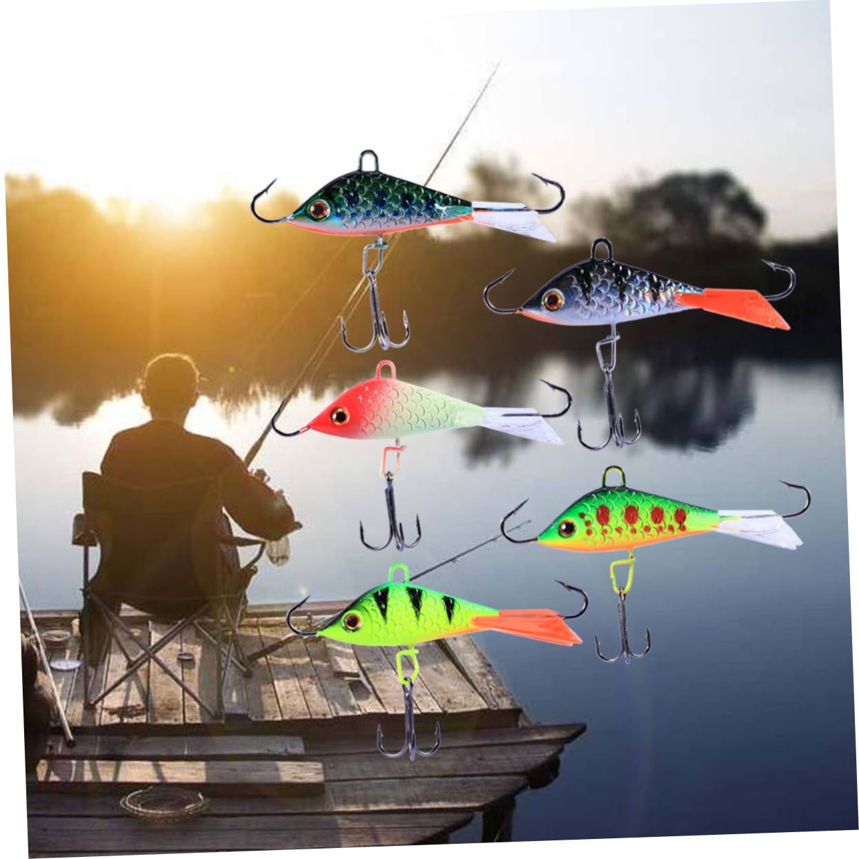 Mipcase 3 Set Di Esche Da Pesca Per Spigole 50 Mm 7 5 G Esche Artificiali Aspetto Realistico Esca in Metallo Duro Per Spigole E Lucci 5 Pz * 3