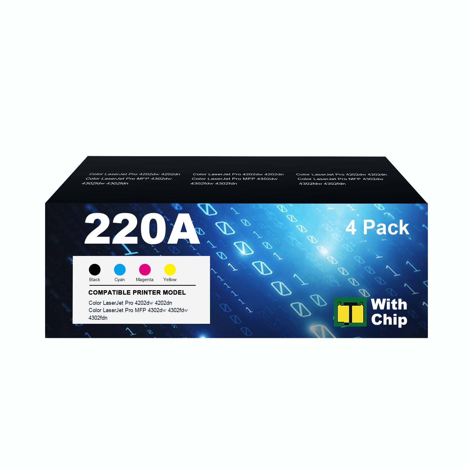 Toner 220A do HP 220A zamiennik tonera kompatybilny z kolorowym laserjet Pro MFP 4302dw 4302fdw 4202dw 4202dn 4302fdn czarny cyjan żółty magenta W2200A 4-pak - z chipem