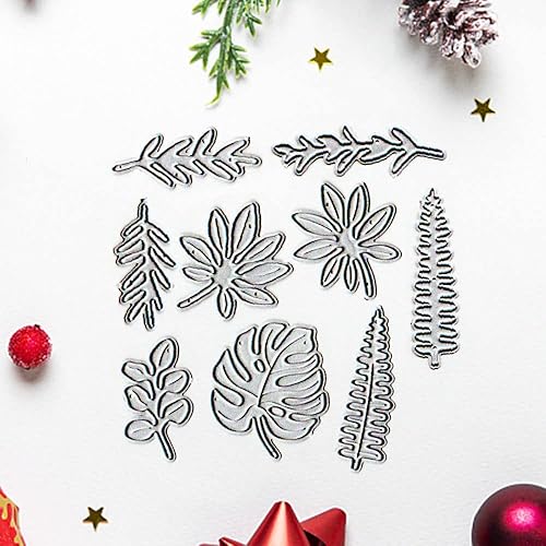 Miniatura 5 de Troqueles de corte de hojas de metal, troqueles de plantas de flores, plantillas en relieve, molde de plantilla para tarjetas de álbumes de recortes