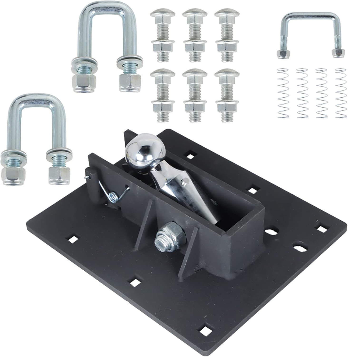 Folding Ball Gooseneck Interlinkage Hitch 2-5/16-Inch Ball Steel 30000lbs Black Replacement for 1980-2019 Silverado 2500 HD Silverado 3500 HD F250 Super Duty Sierra 2500 HD Sierra 3500 HD 61052