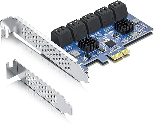 Miniatura 1 de Adaptador M.2 (llave M) a 6xSATA, con 6 cables SATA, SATA3.0, NO-Riad, para PC de sobremesa Soporte SSD y HDD