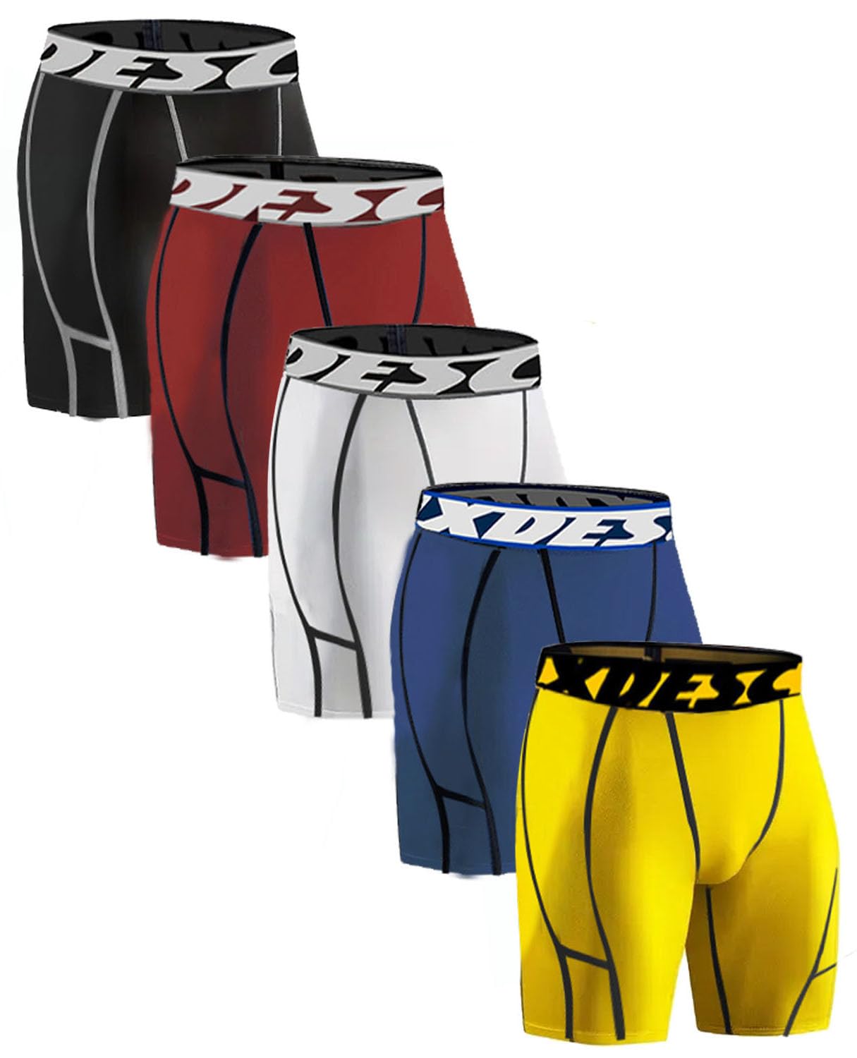 Mens Underwear Boxer Briefs 6 Underwear No Fly Wide Waistband Boxer Briefs Comfy Breathable