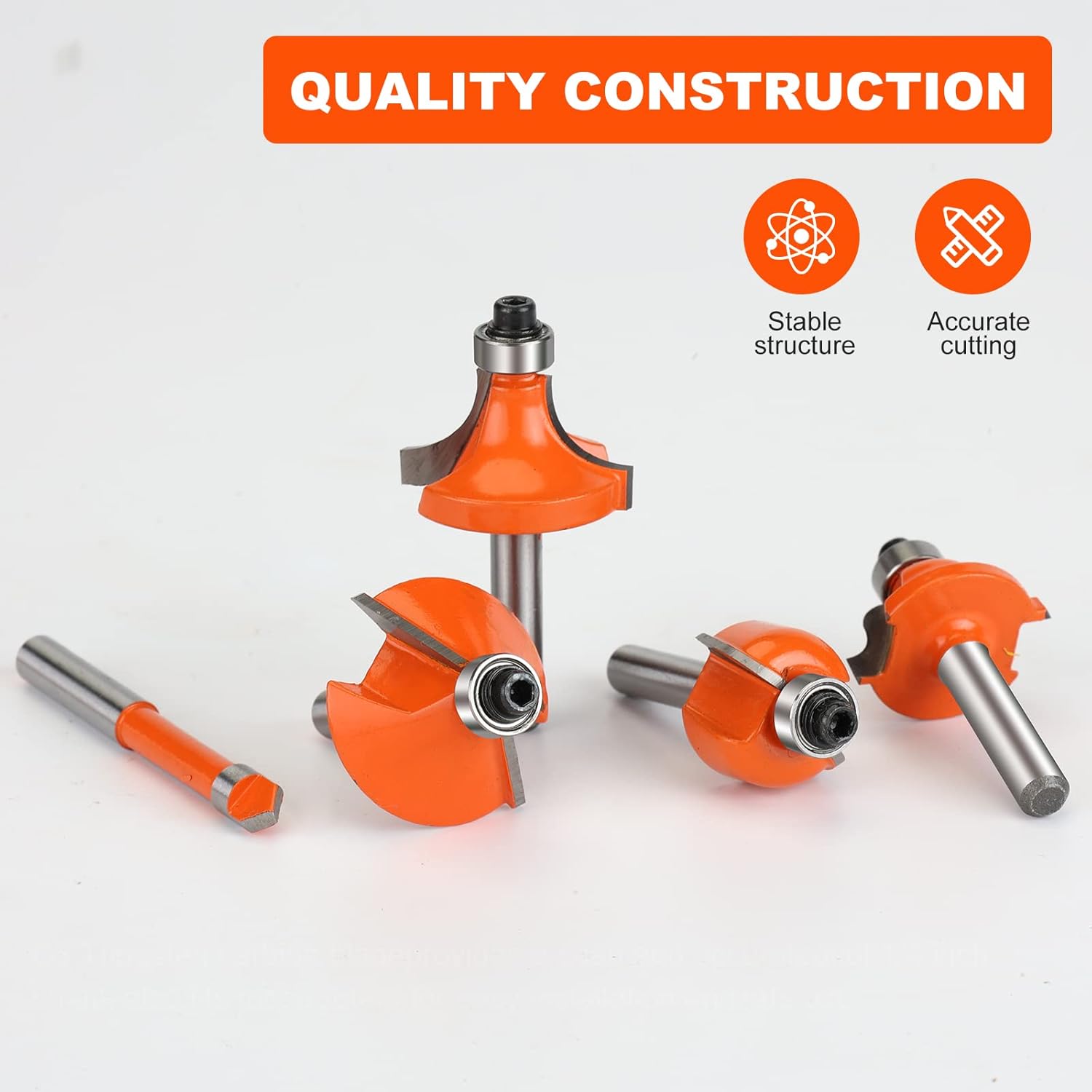 Router Bits Set of 15 Pieces 1/4 Inch Tungsten Carbide Router Bits Set 1/4 Shank Woodwork Tools for Beginners