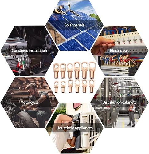 Miniatura 12 de Herramienta de prensado de terminales de cable con 170 lengüetas de alambre de cobre, herramienta de prensado de alambre para crimpadora eléctrica