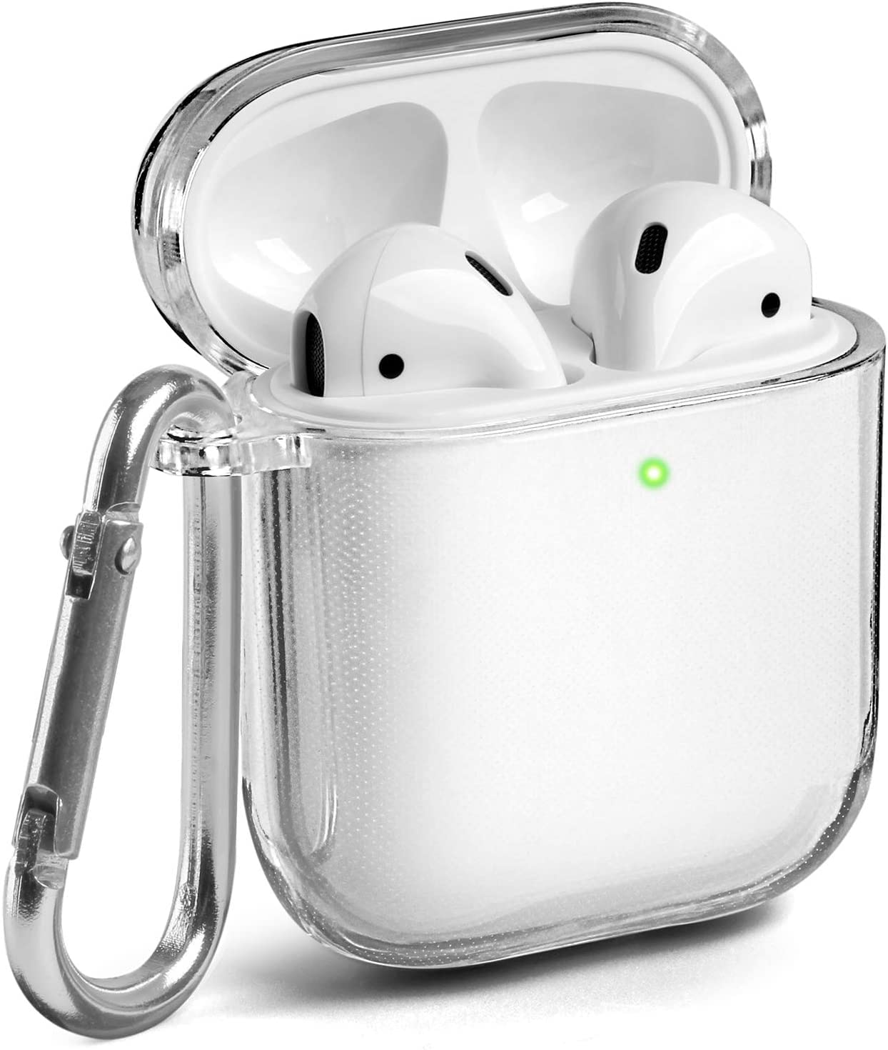 BADEZ Case for Airpods Case Cover, Clear Soft TPU Protective Cover Compatible with Apple AirPods 1/2 Wireless Charging Case with Keychain (Clear)