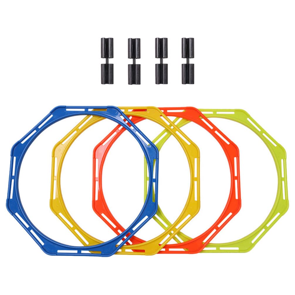BESPORTBLE Agility Circles for Football Training 4 Pack Multi-Function Training Rings for Boys and Girls Athletes