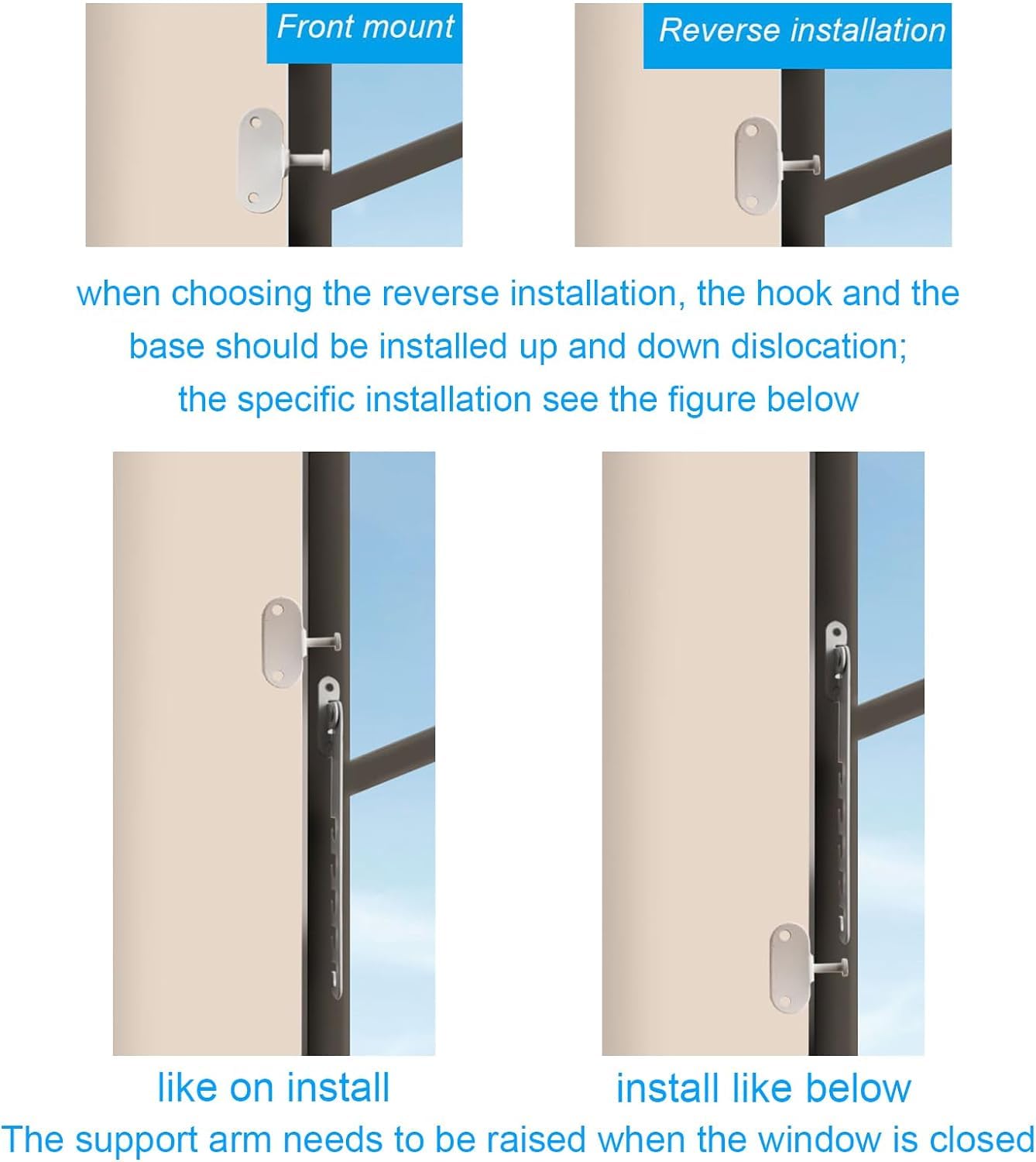 Pestillo restrictor de ventana, paquete de 4, gancho de viento para ventana, cerraduras de seguridad ajustables para ventanas, cerraduras de seguridad restringidas a prueba de niños, acero