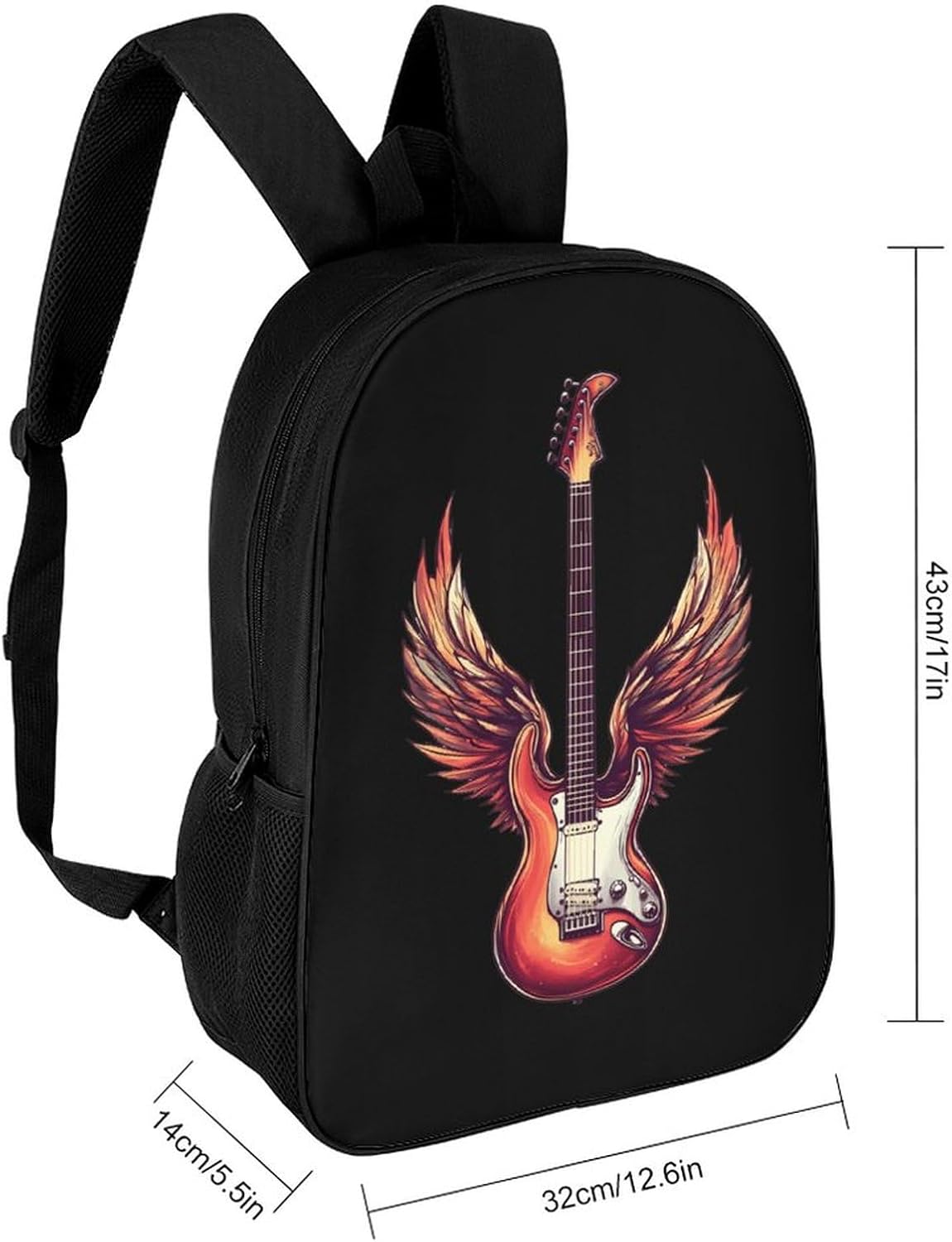 Guitar Laptop Backpack for Men Women 17 Inch Shoulder Bag Travel Daypack