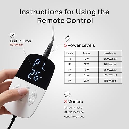 Miniatura 9 de Terapia de luz roja para cuello y hombros, almohadilla de terapia de luz infrarroja cercana para terapia de luz infrarroja para cuerpo superior de