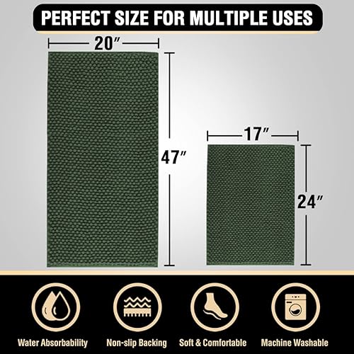 Miniatura 2 de H.VERSAILTEX Juego de tapetes de baño para baño, suaves y absorbentes de agua, tapete de felpa antideslizante y lavable para sala de estar (juego de