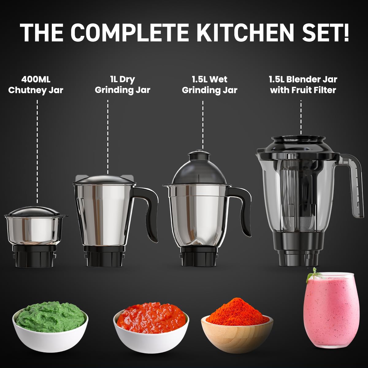 Crompton Ameo Mixer Grinder - 750W Powerful & Durable -7 Crompton Ameo Mixer Grinder - 750W Powerful & Durable -7