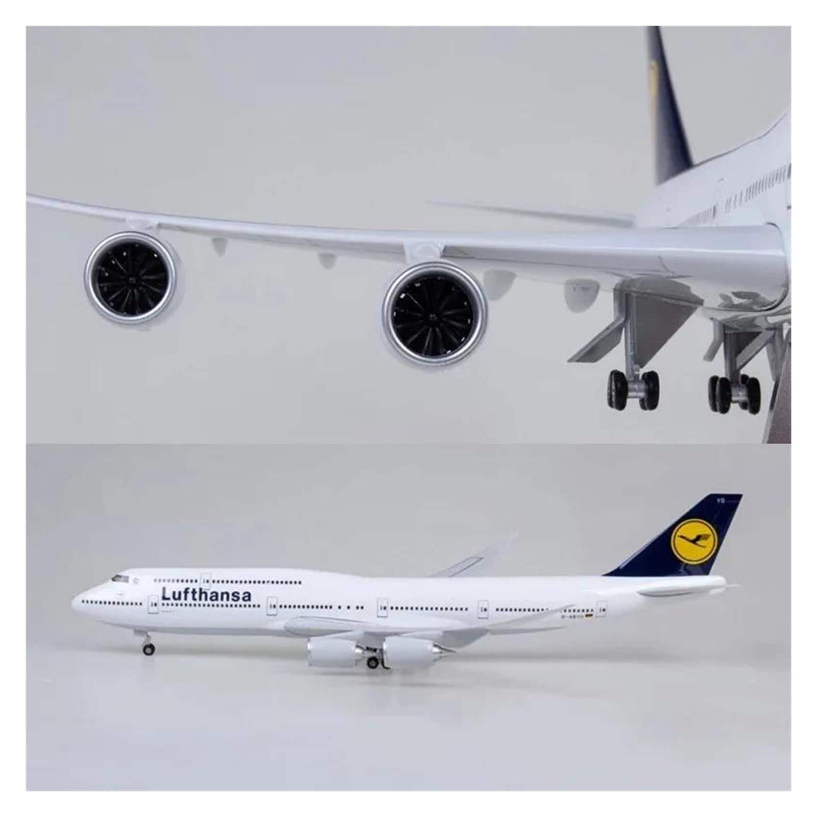 Odlewany metalowy samolot 1:160 Model samolotu do modeli samolotów Lufthansa A380 Odlewane samoloty Duży model samolotu z żywicy Klasyczny model do zbierania i wyświetlania (bez światła)