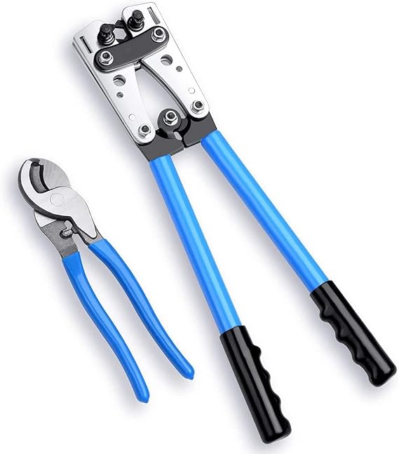 Cable Lug Crimping Tool Wire Crimper with Cutter for Battery Terminal