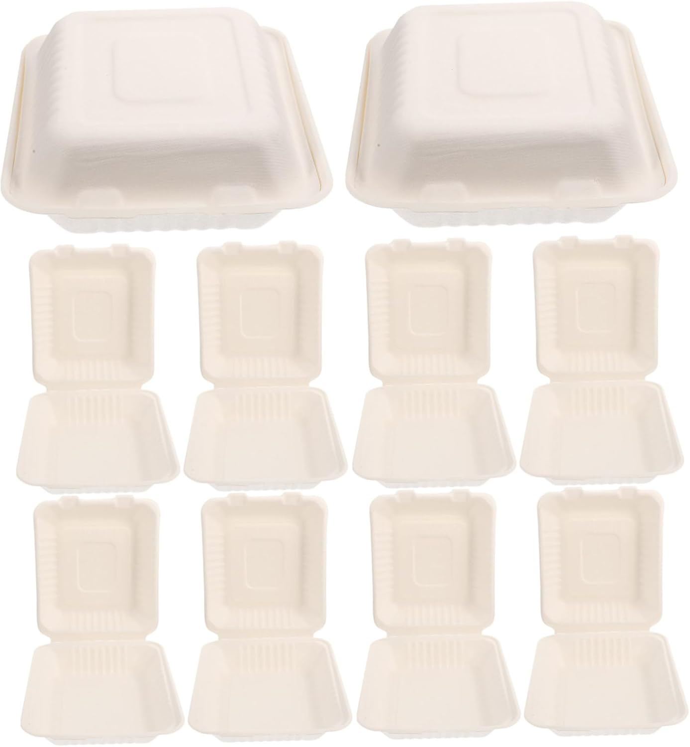 50pcs Disposable Divided Takeout Boxes Paper Food Containers for Snacks Fried Foods and Meals for Catering and Meal Prep