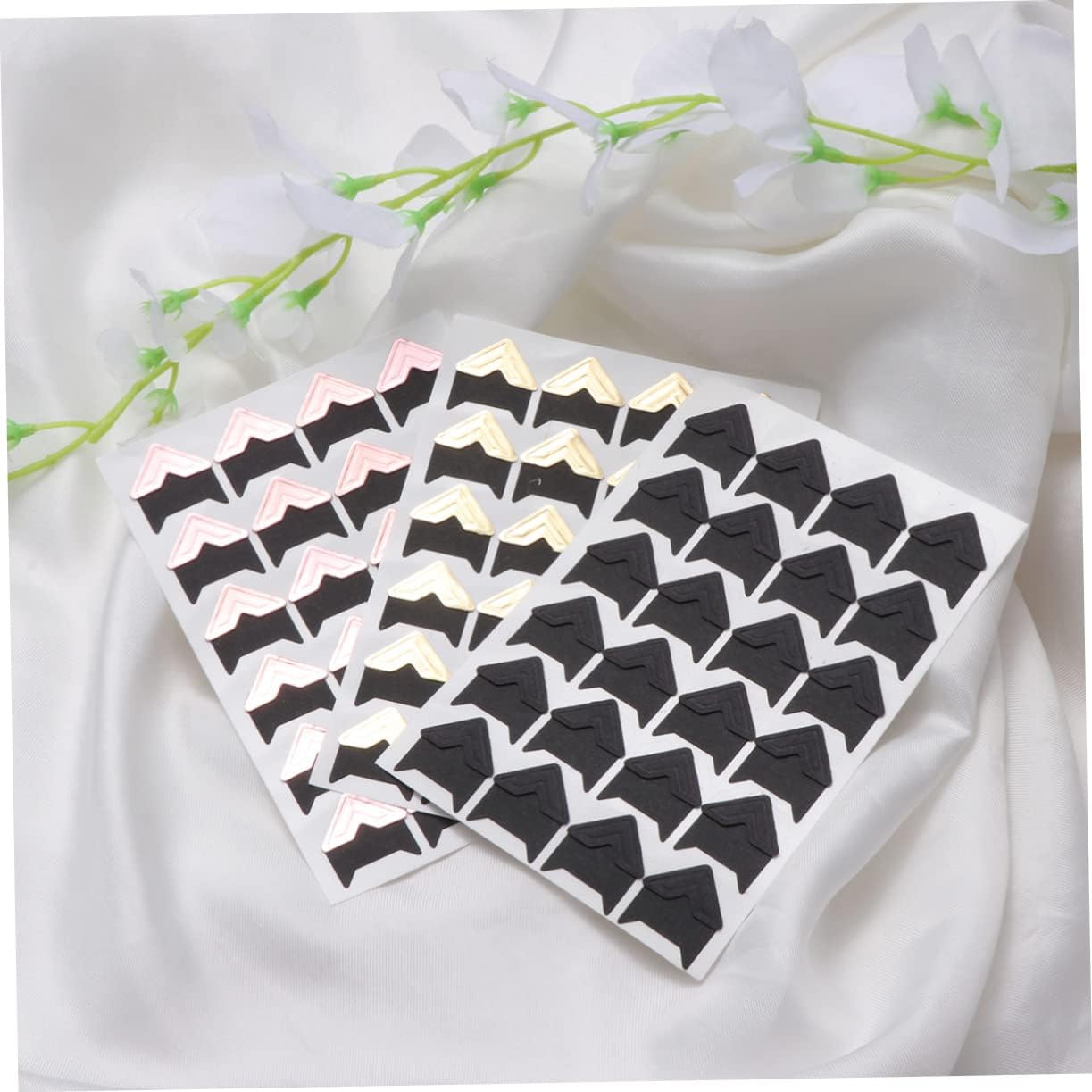 Anneome 15sheets Self-Adhesive Photo Corners Retro for Scrapbooking Photo Albums and Memory Books Easy to Use