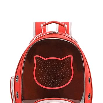 Meri Shop Pet Carrier Backpack Space Capsule Dog Cat Outdoor Carrying Bag Red