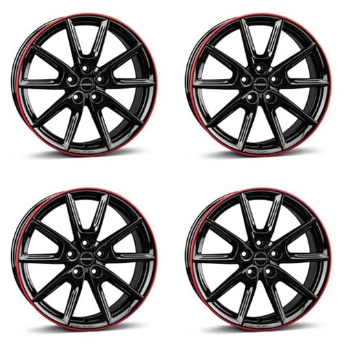4x Borbet Felgen LX18 8x18 ET48 5x112 black glossy rim red kompatibel mit VW Beetle Caddy e-Golf Eos Golf ID.3 Jetta Passat Sharan Touran T 4x Borbet Felgen LX18 8x18 ET48 5x112 black glossy rim red kompatibel mit VW Beetle Caddy e-Golf Eos Golf ID.3 Jetta Passat Sharan Touran T