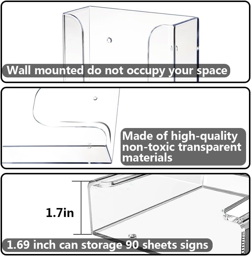Miniatura 4 de Voittozege Porta folletos acrílicos de 4.33 x 1.67 x 6.5 pulgadas, soporte deslizante entrelazado para folletos, 6 paquetes de soporte para folletos