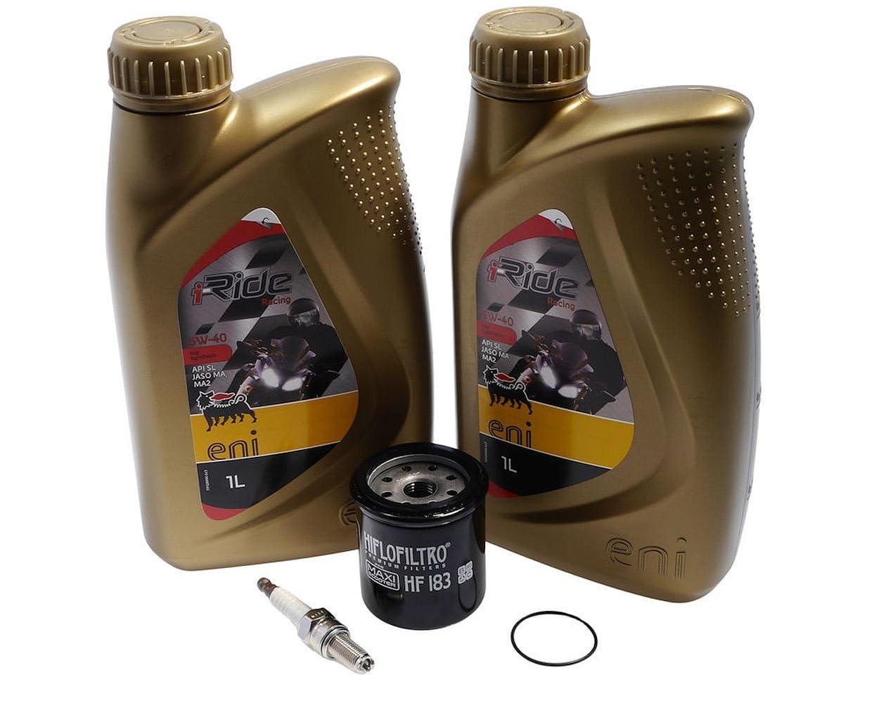 2EXTREME Inspektionskit kompatibel mit Vespa GTS 300 - Ölfilter HF183, Zündkerze CR8EKB, 2x 1L 5W40 Motoröl, O-Ring, Set für Wartung und Ölwechsel