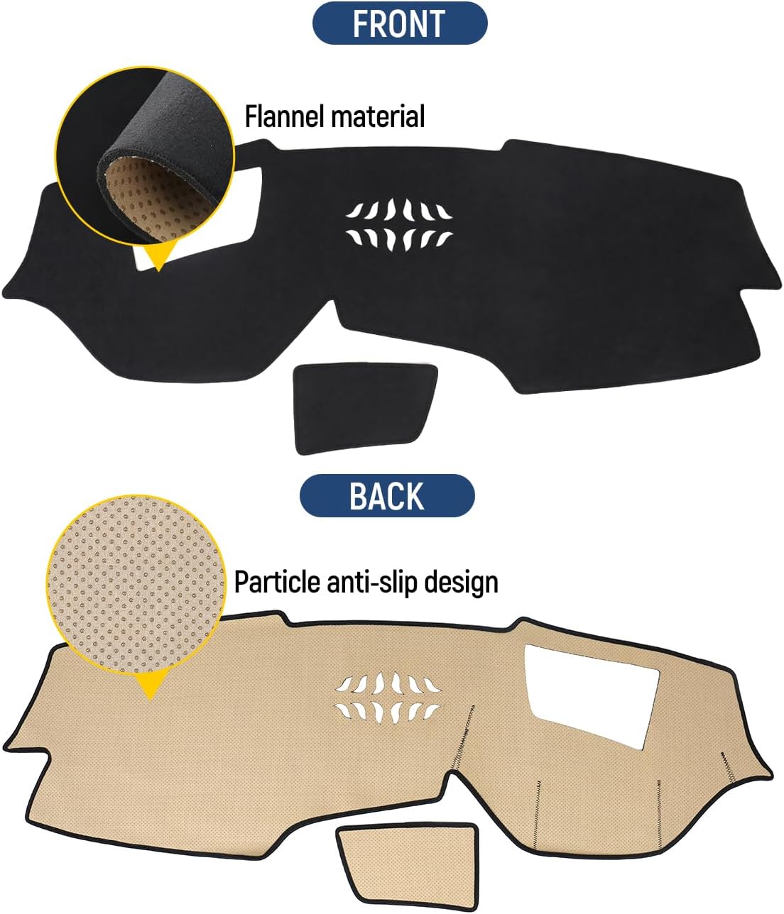 BIBLOZ Dash Cover for BMW X5 2019-2023 & BMW X7 2019-2022 Accessories Black Flannel Dashboard Cover Mat Car Dashboard UV Sun Protection