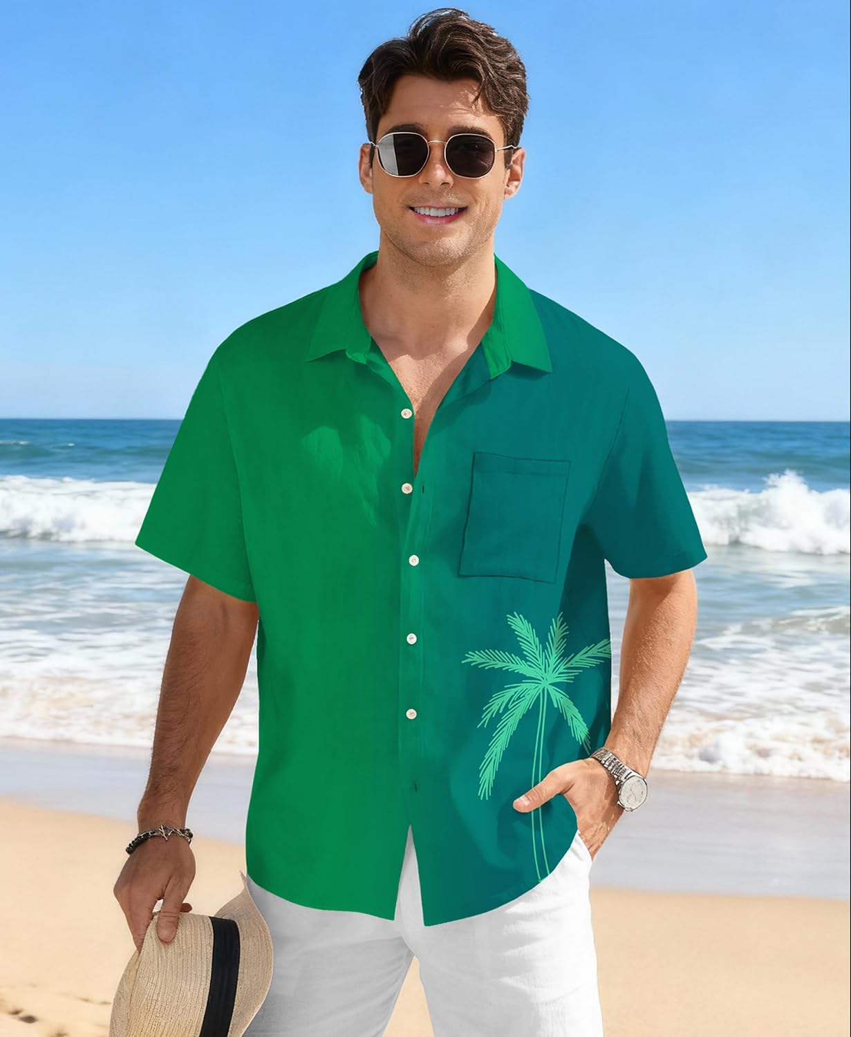 KYKU Men's Hawaiian Shirt Short Sleeve Tropical Button Down Casual Summer Beach Vacation Shirts - Image 2
