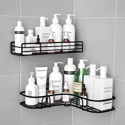 Miniatura 4 de Paquete de 4 ganchos adhesivos para regadera, cesta de baño, soporte para jabonera, fregadero de cocina, ganchos adhesivos de repuesto (plateado,