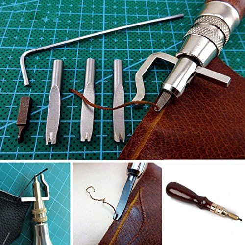 5 in 1 DIY Leathercraft Adjustable Pro Stitching Groover Crease Leather Tools