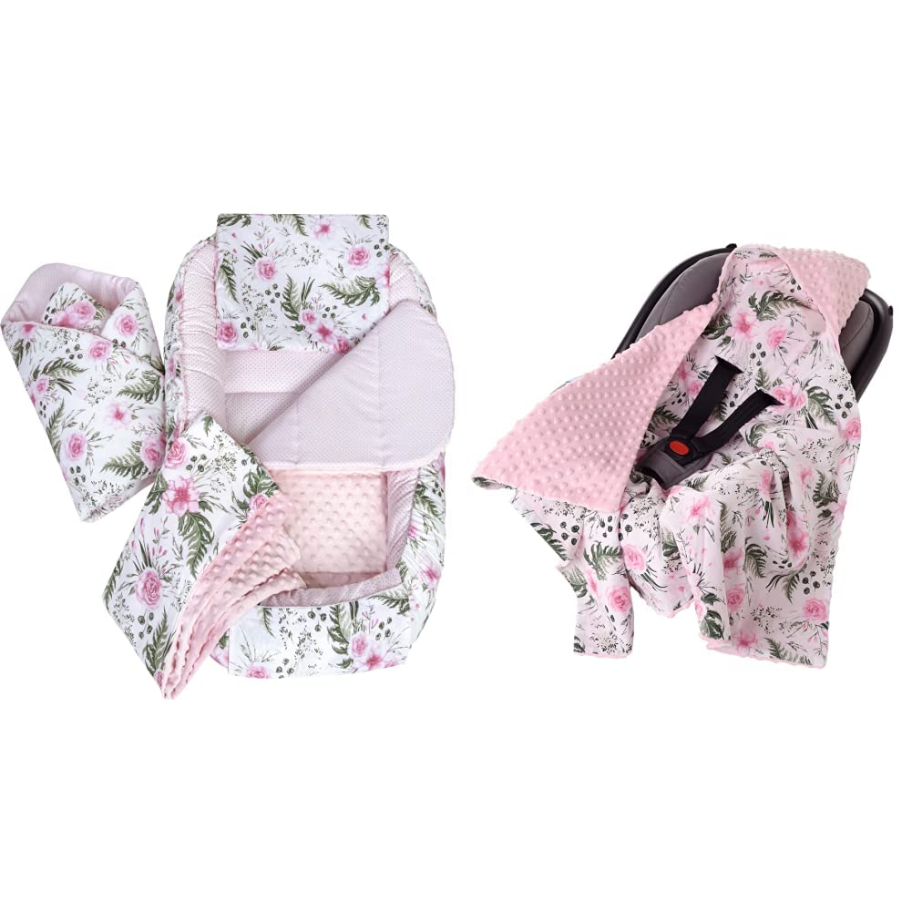 5 éléments Cocon de Bébé 100x60x15cm 100% Coton Baby Nest Medi Partners Reducteur de lit Bébés Oreiller Couverture Insert Amovible & Couverture enveloppante bébé nid d Ange siège Auto 85x85cm