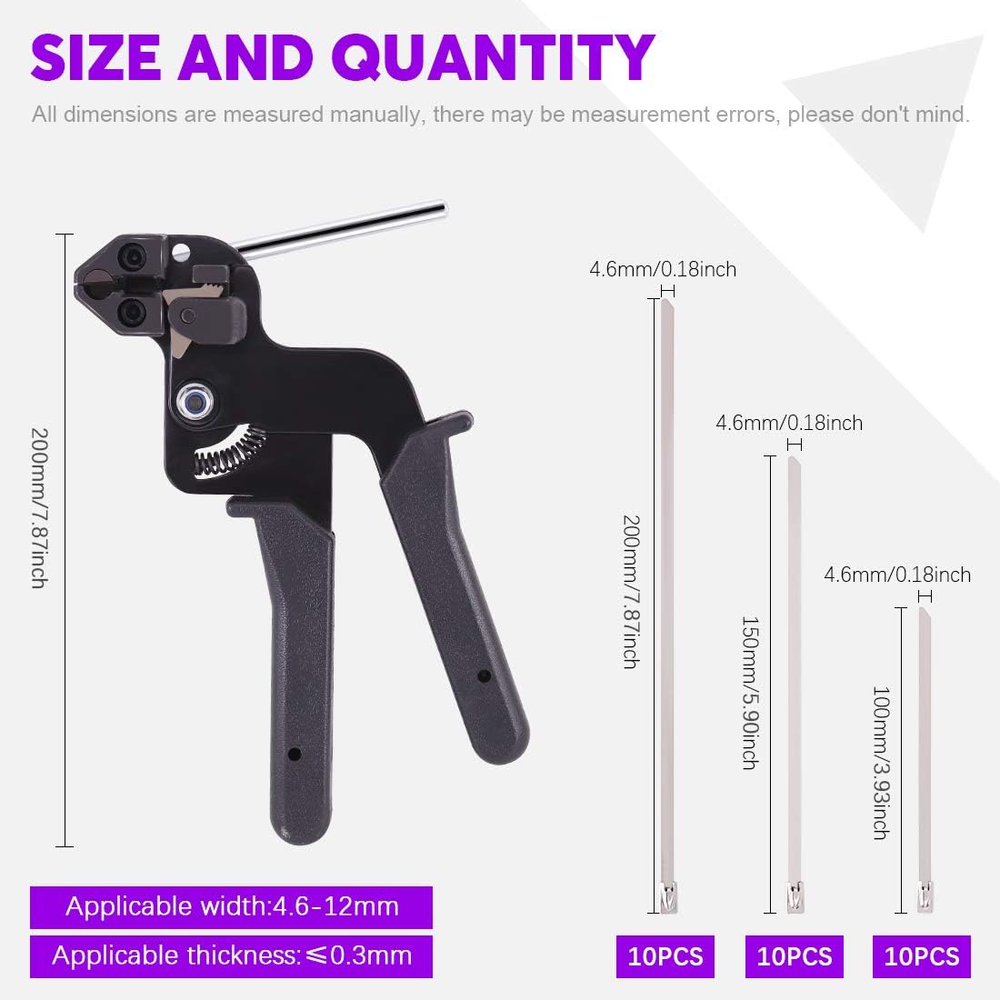 Gеt Dіѕсоunt 70% Prісе Swpeet Stainless Steel Cable Tie Gun with 30Pcs Stainless Steel Locking Metal Cable Zip Ties Kit, Zip Tie Tool Exhaust Strap Wrap Coated Cable Tie Perfect for Stainless Steel Cable Ties - 4 6 8