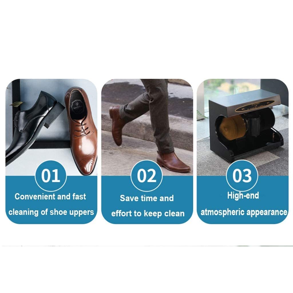 Lucidatrice per Scarpe Lucidascarpe elettrica a induzione con Scatola portaoggetti e Morbido Cuscino utilizzato Come Sgabello per Scarpe Adatto per la Pulizia Domestica e Aziendale (A 40 cm)