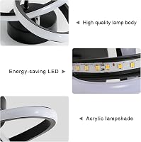 Goeco Modern LED Mennyezeti Lámpa 22W Meleg Fehér 3000K Fekete 3