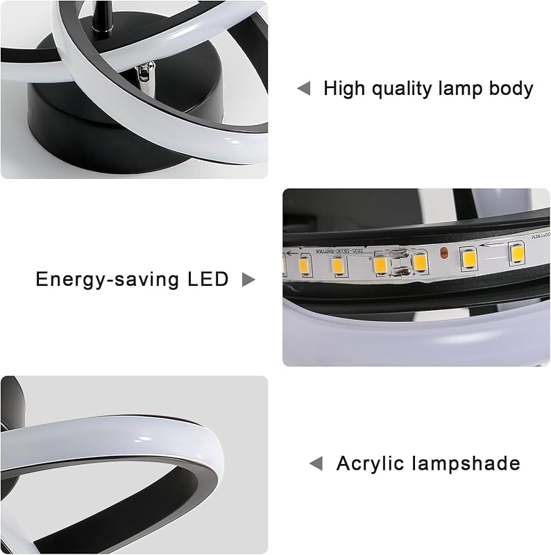 Goeco Modern LED Mennyezeti Lámpa 22W Meleg Fehér 3000K Fekete