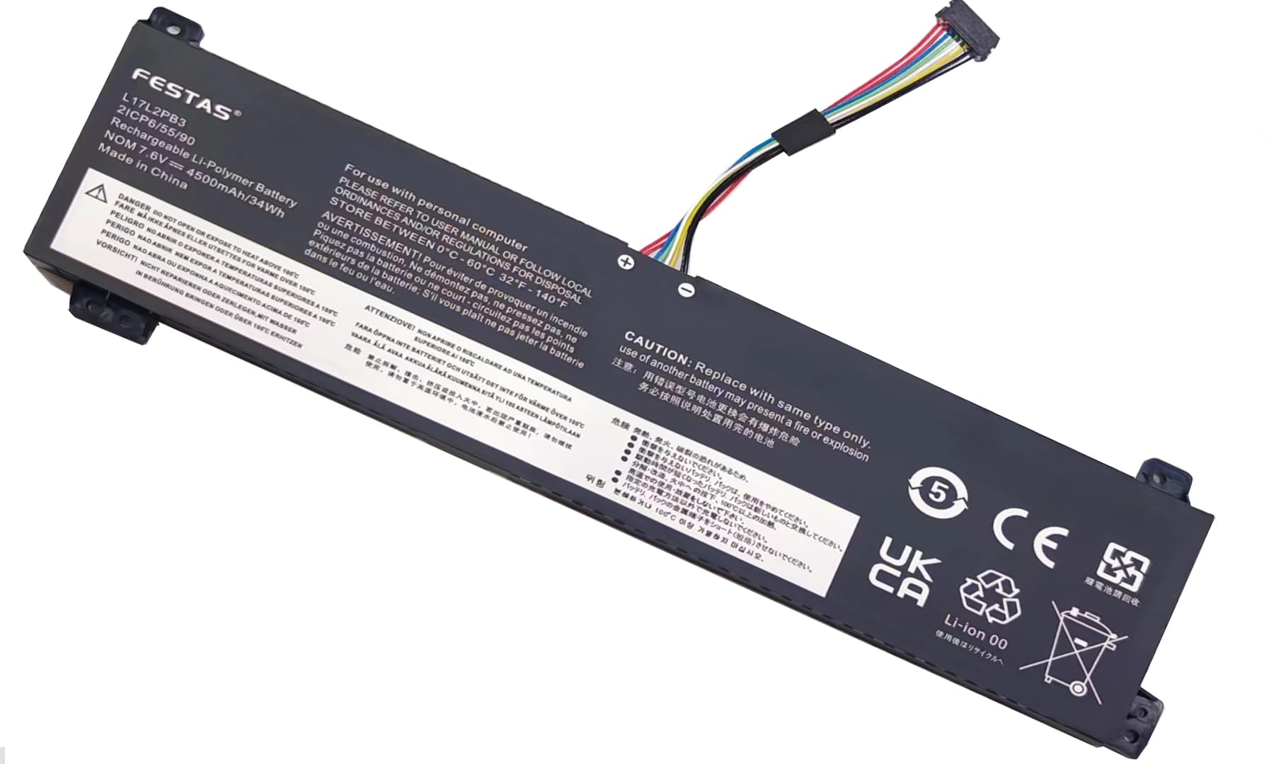 PUGASR L17M2PB3 L17L2PB3 L17C2PB3 Laptop Akku Kompatibel Mit Lenovo V130-15IGM V130-15IKB V330-15IKB V530-14IKB V530-15IKB L17L2PB4 L17C2PB4 L17M2PB4 5B10W67318 7.5V 30Wh