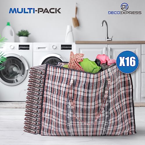 Deco Express Grand Sac de Rangement Buanderie, Lot de 16 XXL 107L 76x59x24cm, Fermeture Eclair Sac Demenagement, Rangement pour Vêtements et Penderies (76 X 59 X 24 CM) – vue 6