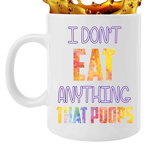 Novelty Gift Funny Vegan Gift for Plant-based Dieters - Vegetarian Quote - & Multicolor 11 Oz White Ceramic Coffee Mug disponible en Yaxa Venezuela