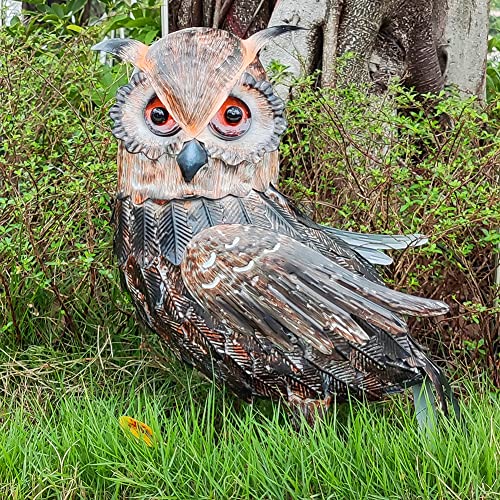 Statue de hibou en métal pour décoration de jardin et art de cour extérieur