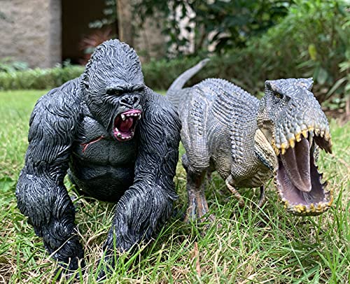 King Kong Vs Vastatosaurus Rex Dinosaur Toys With Realistic Rock Action Figure Rampage Gorilla Fight Tarbosaurus Animal Figurines For Role Playing Story Telling Toy For Kids #TOP1
