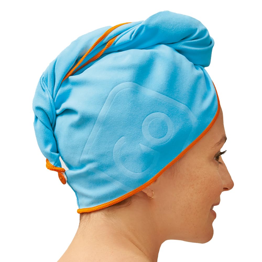 Go Travel Women's Blue Microfibre Hair Towel Wrap - Quick-Drying, Absorbs Moisture