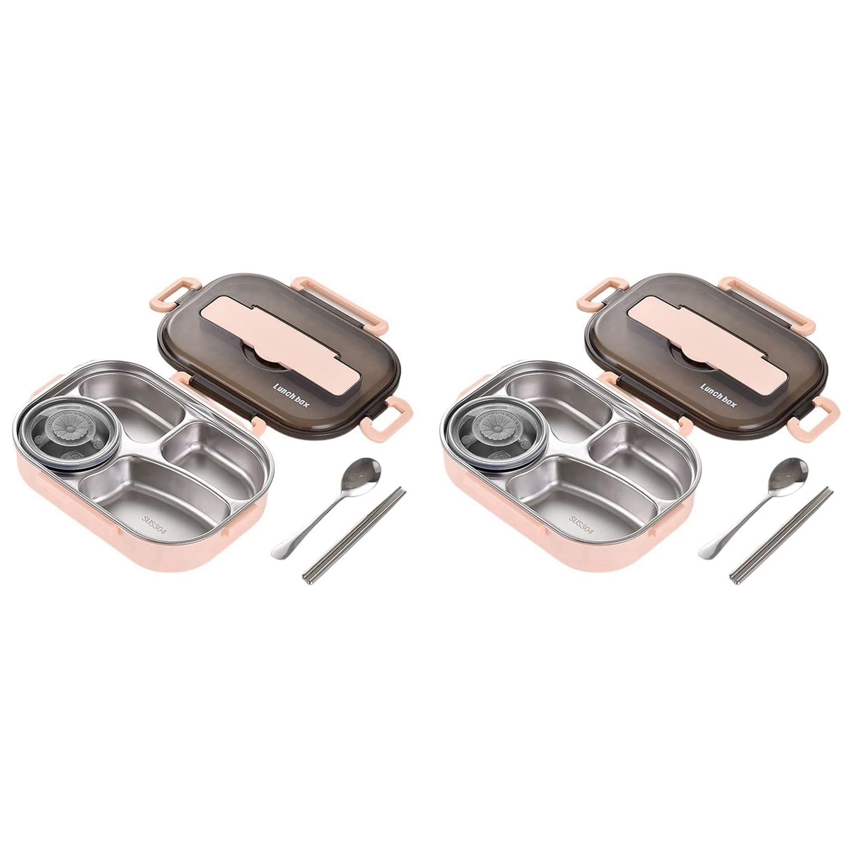 Hndhbfgrt 2X 1.5L Bento Boxes for Student, Thermal Insulation Bento Lunch Box Tableware Set,Lunch Containers for Kids Lunch Box,B