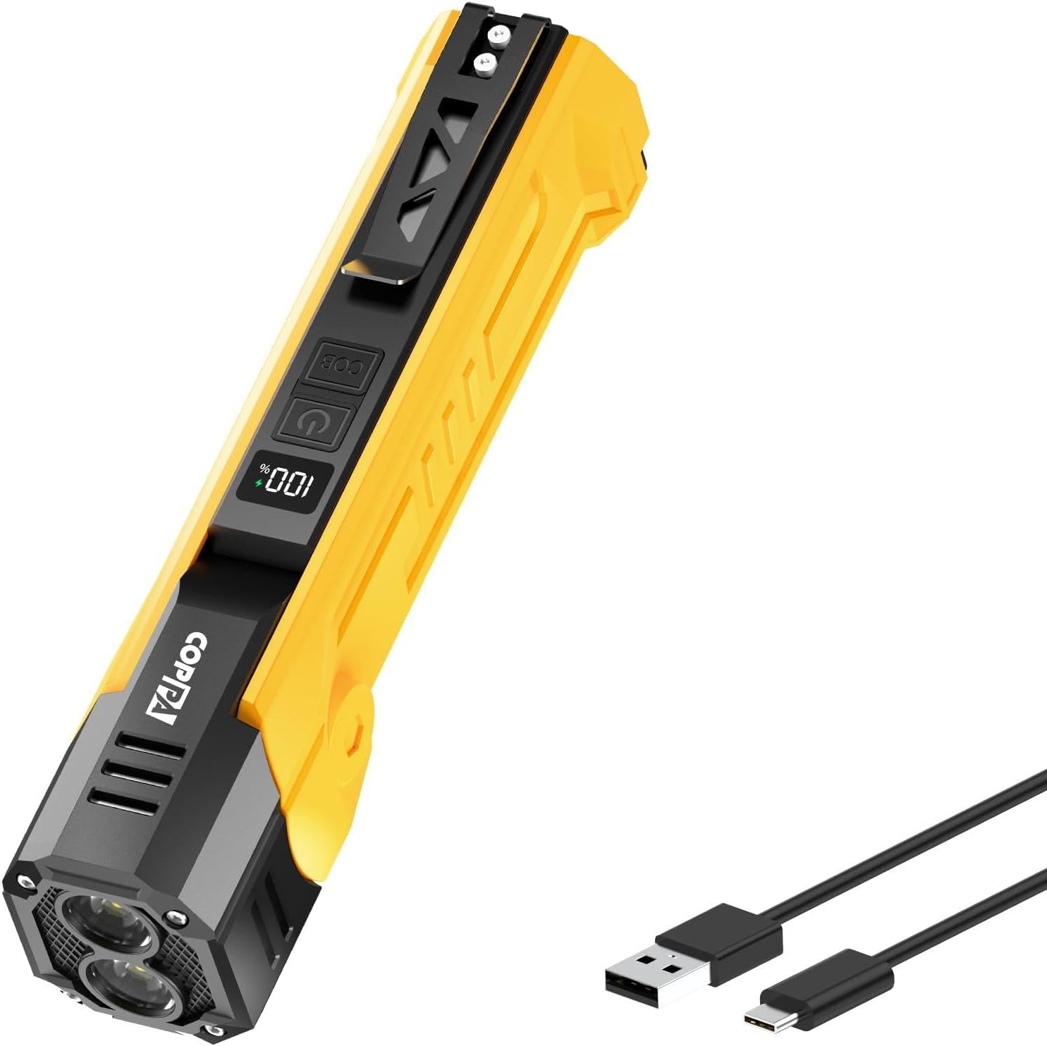 COPPA Portable Work Light, LED Work Lights 3000mAh Rechargeable 120°Rotatable 7 Light Mode Cordless Magnetic Worklight with Pocket Clip Job Site Lighting for Garage Repair Camping Hiking