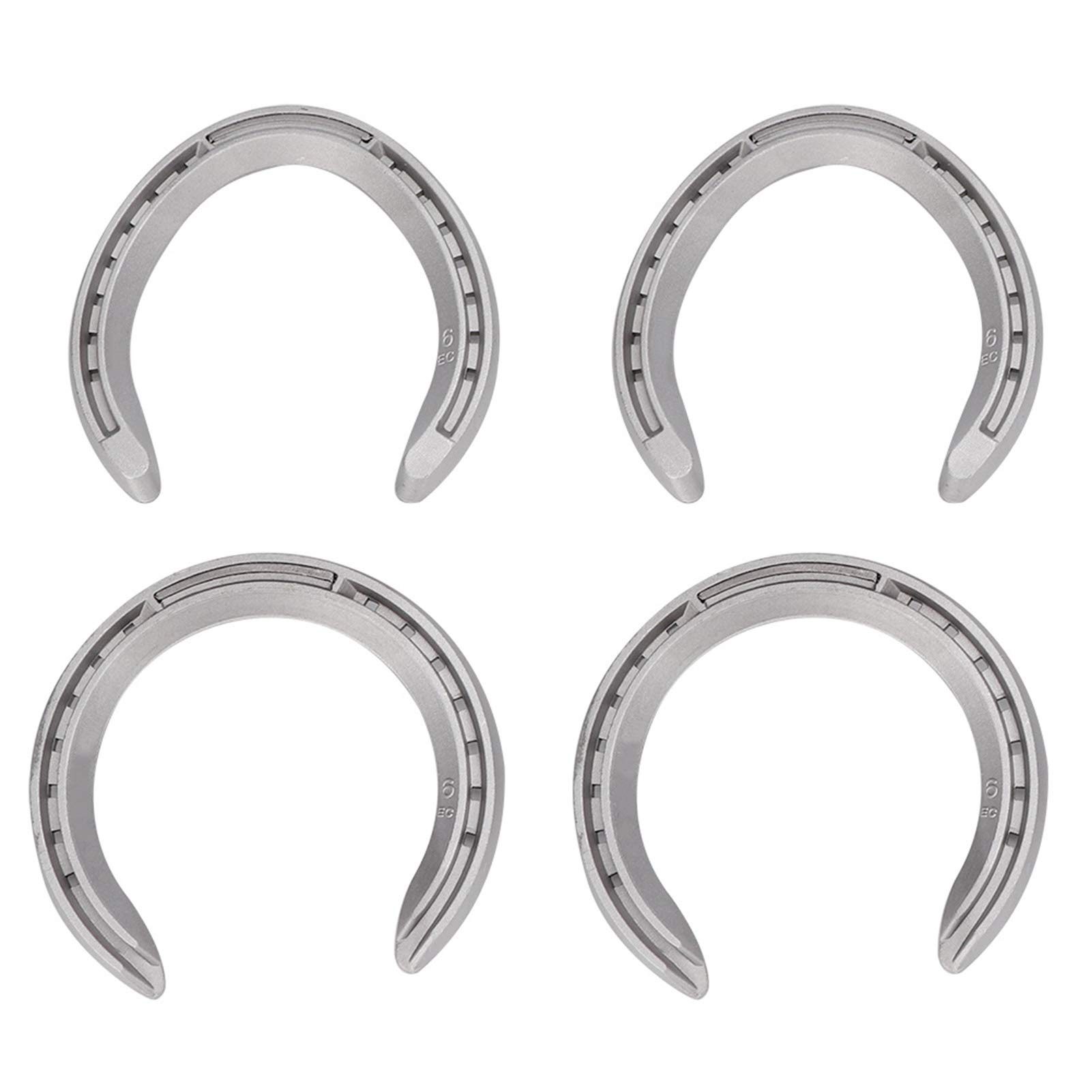 JTLB Lot de 4 fers à cheval en alliage d'aluminium - Outil d'équitation - Accessoires (taille 6)