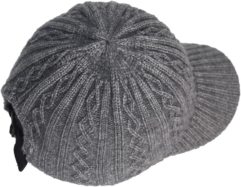 Fluffy Baseball Cap Men's Knitted Warm Winter Solid Color Casual Elegant Hairy Fluff Hat