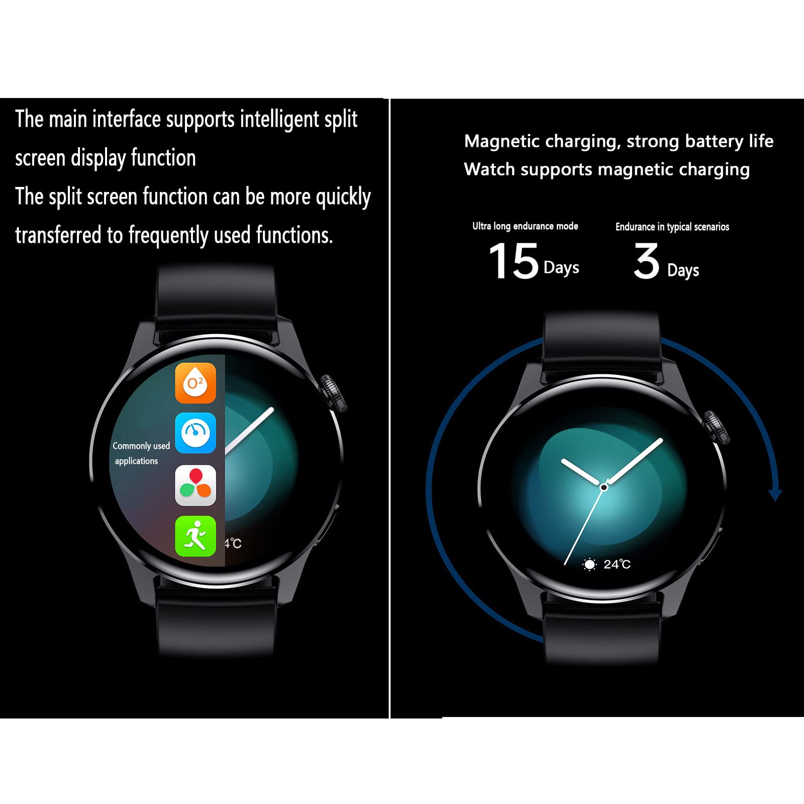 JUSHZ Reloj Inteligente Mujer Reloj Inteligente Hombre Hombre Smartwatch Mujer con Llamadas Pulsera Llamadas Bluetooth Reproducir Música Fotografiar Conteo De Pasos