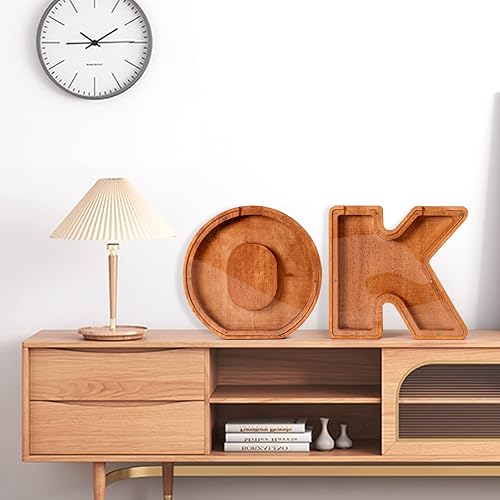 Miniatura 8 de PTYQU Alcancía grande de madera de 9.1 pulgadas con 26 letras para niños, hucha con tu propio nombre, alcancía, alfabeto de madera creativa, caja de