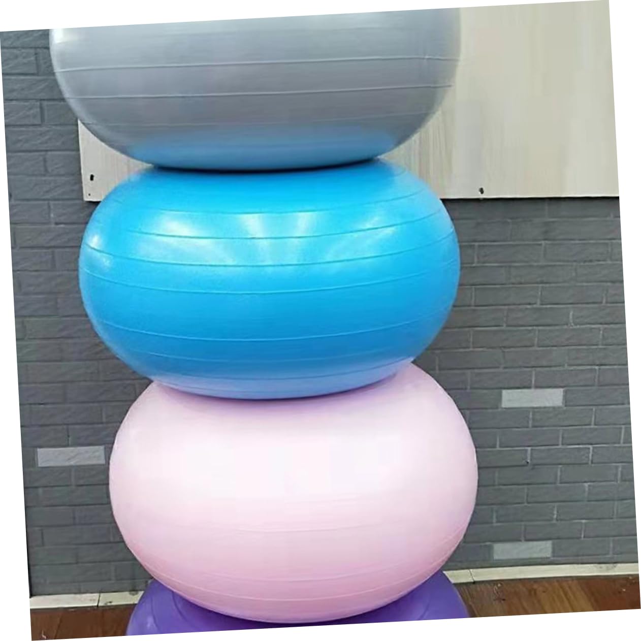 Abaodam Donut Förmiger Yoga Hilfsball Explosionssicherer Fitnessball für Zuhause mit Luftpumpe Hellblau für Balance Stretching und Effektives Training