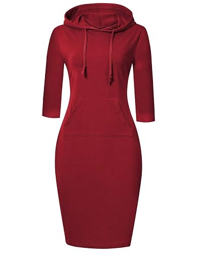 MISSKY Women's Women's Sweatshirt Hooded Dress