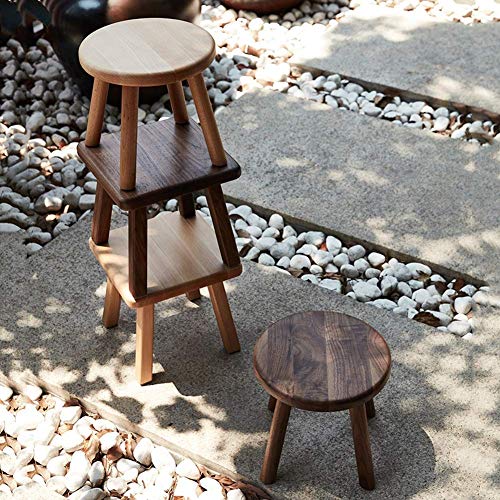 Reposapiés MU de madera maciza y taburete de sofá redondo multiusos 5