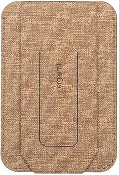 Magnetic Phone Wallet Stand, Compatible with MagSafe Wallet, for iPhone 16/15/14/13/12 Series, Phone Magnet Rings Included, with 3 Viewing Angles, Card Holder, Ares+, Sand Brown